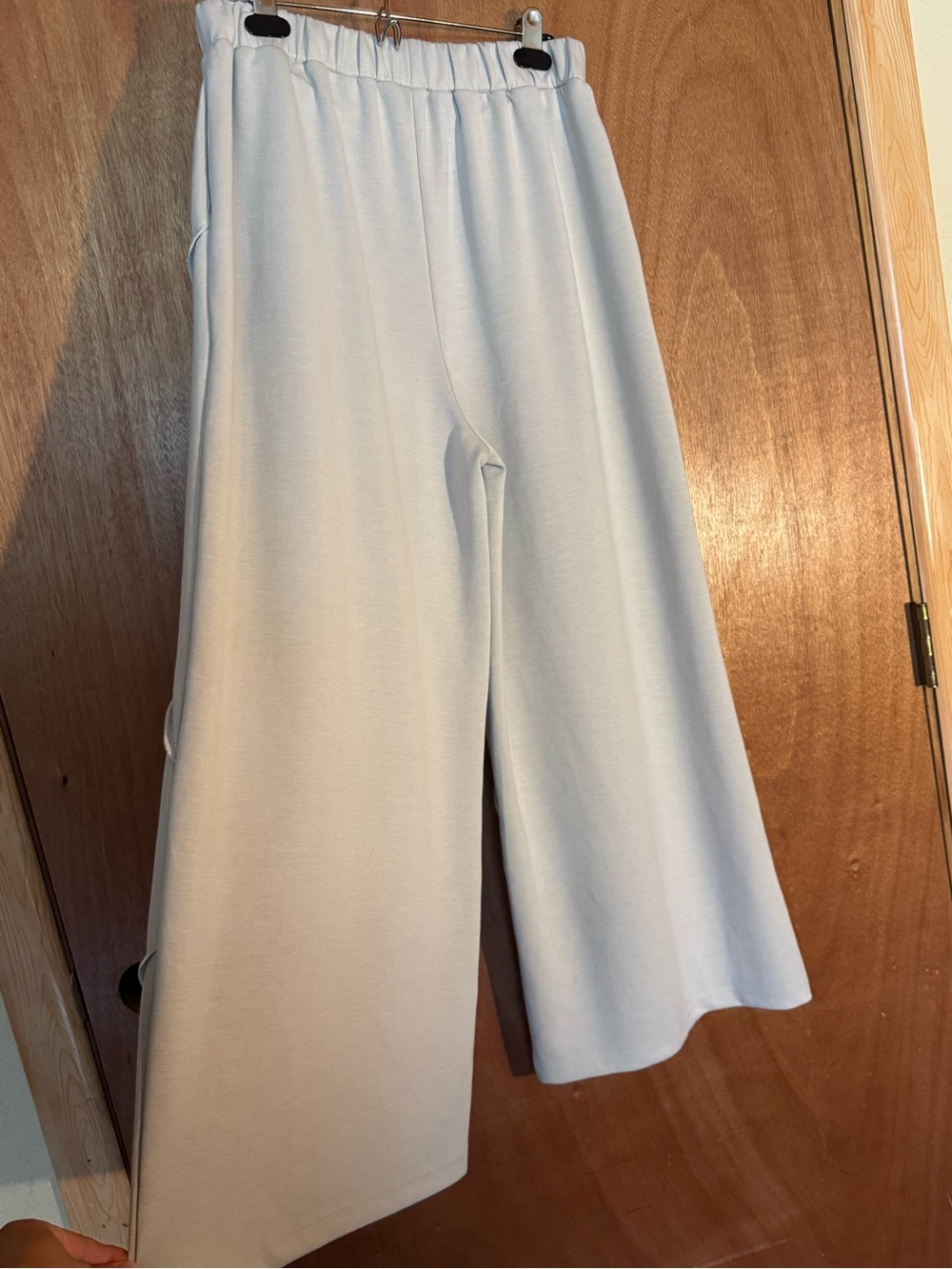 ISLE by Melis Kozan Wide Leg Pants M Cream Exposed Seam Patchwork Lagenlook - Picture 4 of 7
